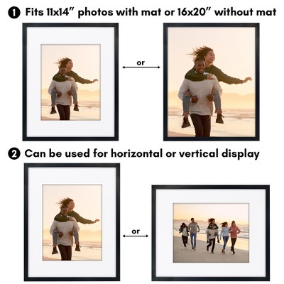 16" x 20" Black Gallery-Style Picture Frame with Mat