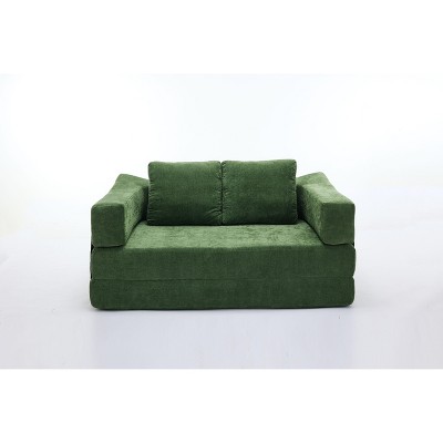 NicBex Convertible Sofa Bed Folding Sofa Bed 2 Seater Couch with Side Pockets, Removable Backrest