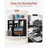 VEVOR Desktop Bookshelf, 3-Tier Desktop Storage Organizer, 37" x 10" x 31.1" Office Storage Rack Wood Display Shelf, Desktop Bookshelf Hutch, Black - 3 of 4