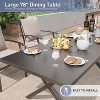 ALAULM 7 Piece Patio Dining Set Outdoor Furniture, Metal Patio Furniture Set 6 Fixed Chairs and Large Table - 2 of 4