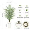 Garvee Artificial Palm Tree - Fake Tree with White Tall Planter-Faux Tropical Areca Floor Plant in Pot - Artificial Silk Plant for Home Decor Indoor - 4 of 4
