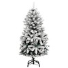 vidaXL Artificial Hinged Christmas Tree with Flocked Snow - Lifelike PVC Tips, Sturdy Metal Stand - 3 of 4