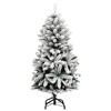 vidaXL Artificial Hinged Christmas Tree with Flocked Snow - Lifelike PVC Tips, Sturdy Metal Stand - image 3 of 4