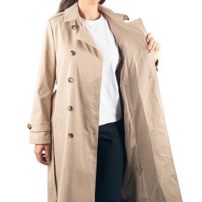 Женские куртки Alpine Swiss Carla Womens Waterproof Rain Trench Coat Long Rain Jacket Lightweight Raincoat Double Breasted Overcoat KHK L — фото 6