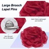 Unique Bargains Handmade Dainty Satin Fabric Big Peony Rose Flower Brooches Hair Clips 1 Pc - 2 of 4