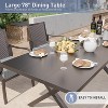 ALAULM 7 Piece Patio Dining Set Outdoor Furniture, Patio Furniture Set 6 Rattan Chairs and Large Metal Table with Umbrella Cutout for Garden, Grey - 2 of 4