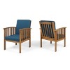 GDFStudio Oliver Outdoor Acacia Wood Club Chairs with Cushions (Set of 2) - 4 of 4