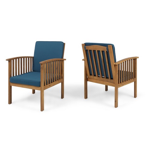 Casa 2pk Acacia Club Chairs Brown Teal Christopher Knight Home