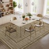 Machine Washable Living Room Rug Checkered Waffle Print Area Rug Non Slip Carpet Soft Non Shedding Low Pile Thin Stain Resistant Throw Rugs - 4 of 4