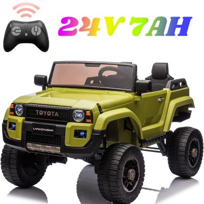 Licensed Toyota Land Cruiser 24V Ride-On Car for Kids, 2 Seater Electric Truck with Remote Control, 2WD/4WD Ride on Toys with Music, LED Lights
