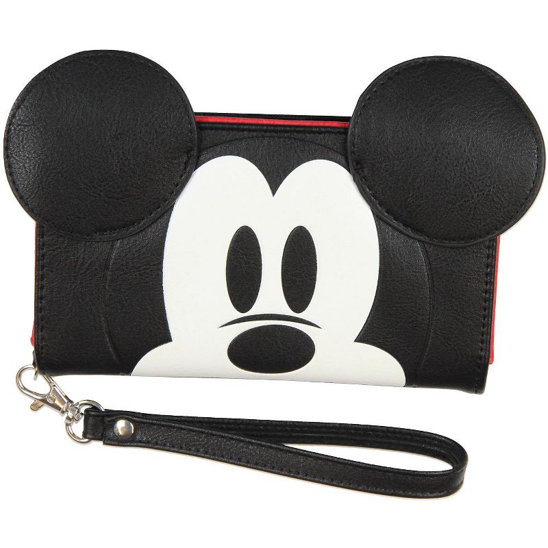 Disney Mickey Mouse Ears 90 Years True Original 3D Cell Phone Wristlet Wallet Black, 1 of 4
