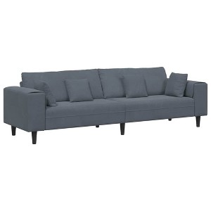 vidaXL Velvet Sofa with Cushion Dark Grey 208 cm Velvet - 1 of 4