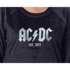AC/DC Womens' Classic Logo Symbol Sweater and Shorts Sleep Pajama Set Black - 3 of 4