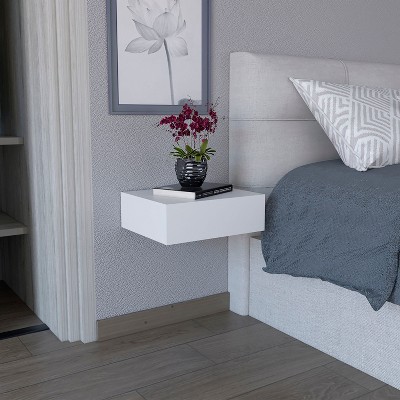 NicBex Floating Nightstand with Hidden Drawer Space-Saving Bedside Table End Table for Bedroom, Living Room, Office