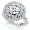 Pompeii3 2CT Round Double Halo Diamond Engagement Ring 14k White Gold Lab Created - 3 of 4