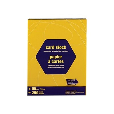 MyOfficeInnovations Brights Cardstock Paper 65 lbs 8.5" x 11" Bright Yellow 250/PK 862159