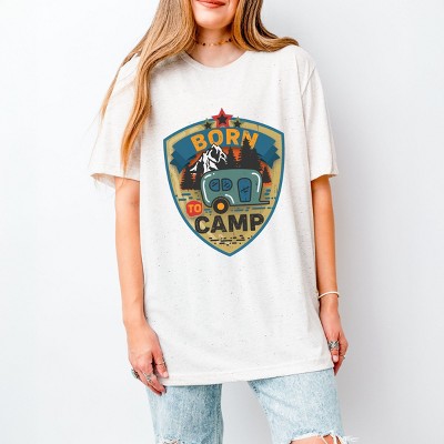 Simply Sage Market Born To Camp Badge Short Sleeve Tee
