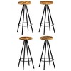 vidaXL Bar Chair Set of 4 Natural and Black - 2 of 4