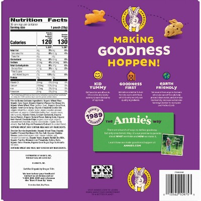 Annie's Cheddar Bunnies Friends Grahams Crackers - 36oz/36ct