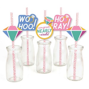 Big Dot of Happiness Just Engaged - Colorful - Paper Straw Decor - Engagement Party Striped Decorative Straws - Set of 24 - 1 of 4