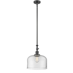 Bell - 1 Light Stem Hung Mini Pendant In Industrial Style-15 Inches Tall and 12 Inches Wide - 1 of 1
