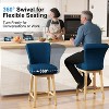 Dyonery Solid Wood Swivel Counter Upholstered Bar Stool 26.8" Height Set of 2 Barstools with Back & Arms for Kitchen Island,Home Bar - 4 of 4