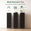 Munora - 4-Drawer Vertical File Cabinet with Lock & Wheels - Heavy Duty for A4/Letter/Legal Files - Black - 3 of 4