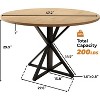 Industrial 47" Round Dining Table - Metal Pedestal Base & 4-Panel Wood Top for 4, Fits Dining/Kitchen/Living Room - 2 of 4
