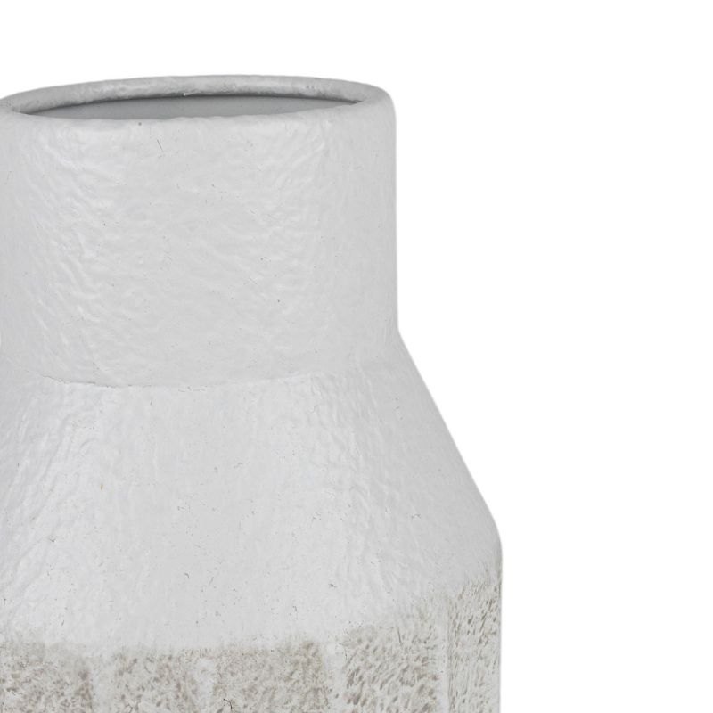 Fluted Sandy Vase White Metal - Foreside Home & Garden, 5 of 7