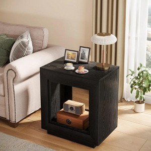 Brown Wood End Table Square Side Table Nightstands with Storage - 1 of 1