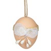 Northlight 9ct Jute Burlap Spring Easter Egg Ornaments 2.25" - Brown/White - 3 of 4