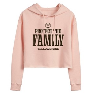 Women's - Yellowstone - We Are Family Y Brand Cropped Graphic Hoodie - 1 of 4