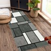 Washable Modern Patchwork Rug Non Slip Low Pile Rug Soft Contemporary Throw Floor Cover Foldable Indoor Carpet for Living Room Bedroom Playroom填 - 3 of 4