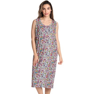 Just Love Womens Nightgown - Sleeveless Henley Oversized Sleepwear Gown