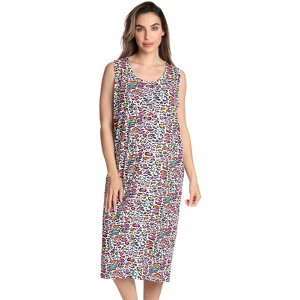 Just Love Womens Nightgown - Sleeveless Henley Oversized Sleepwear Gown - 1 of 3