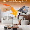 112-Inch khaki Chenille 4-Seater Extra Deep Wide Seat Curved Cloud Couch with 4 Throw Pillows, Combination Sofa Couch for Living Room - 4 of 4