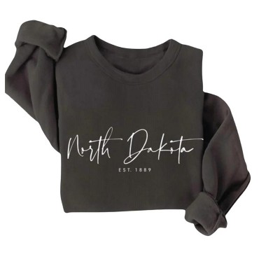 Women's Unisex North Dakota Est. 1889 Graphic Fleece Sweatshirt - OAT COLLECTIVE