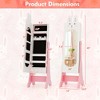 Costway Kids Vanity Set Princess Makeup Dressing Table and Chair Set with Jewelry Armoire White/Pink - 3 of 4