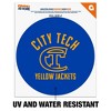 New York City College of Technology Yellow Jackets Logo Automotive Car Window Locker Circle Bumper Sticker - 2 of 4