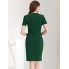 Allegra K Women's Business Casual Round Neck Short Sleeve Knit Bodycon Dress - 4 of 4