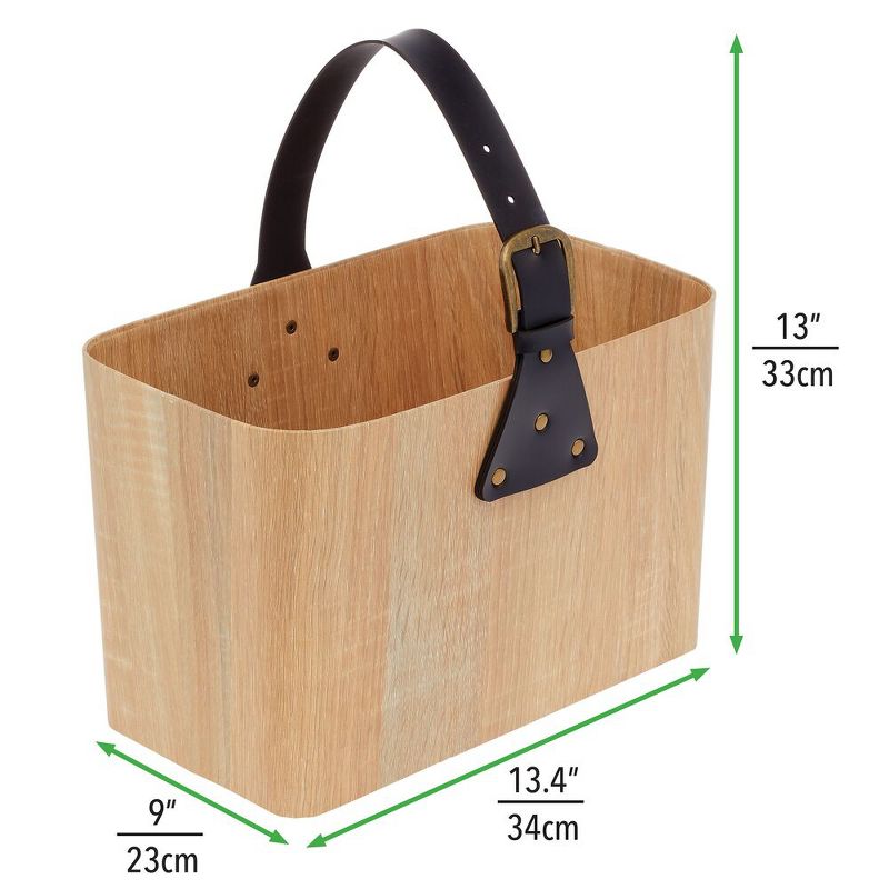 mDesign Rectangle Portable Basket with Attached Handle - Natural, 5 of 8