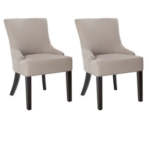 Lotus Linen Dining Chair - Soft Taupe (Set of 2) - Safavieh , Soft Brown