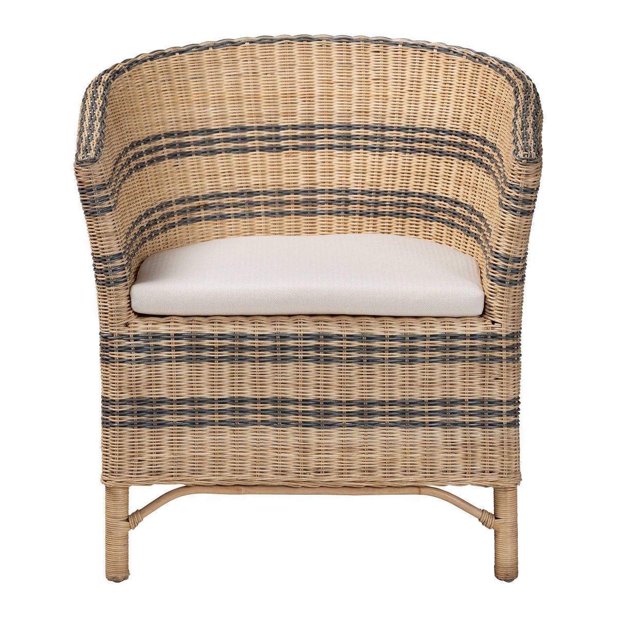 bali & pari Elda Natural Rattan Accent Chair Natural Brown/Blue