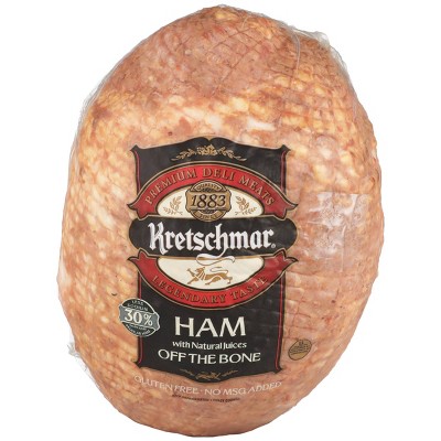 Kretschmar Ham with Natural Juices Off the Bone - Deli Fresh Sliced - price per lb