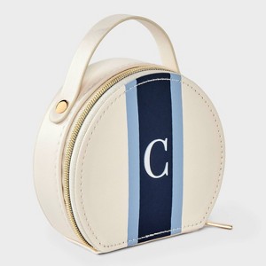 Faux Leather Initial Travel Jewelry Organizer - A New Day™ - 1 of 2