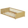 ORRD Twin size Floor Platform Bed with Built-in Book Rack,Natural - 3 of 4