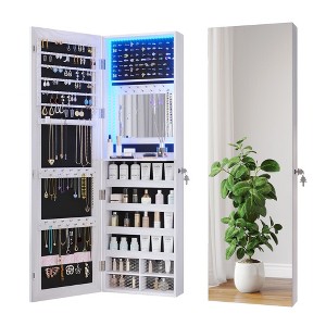 Vlsrka Wall/Door Mounted LED Jewelry Storage Mirror Cabinet - 1 of 4