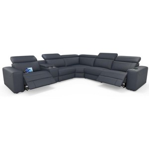 AMERLIFE Power Recliner Sofa with Console & Dual Recliner, Leather Sectional Couch for Living Room - 1 of 4