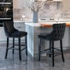 INFURNIC Counter and Bar Stools Velvet Wing Back Barstools with Tufted Back and Plush Seat for Modern Dining, Black, 22"*19"*37" - 4 of 4