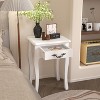 VYNXARIA Contemporary White Floor-Standing Storage Table with Drawer and Curved Legs - 2 of 4